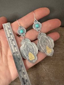 Our Lady of Guadalupe and turquoise earrings