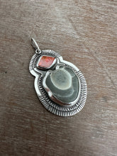 Load image into Gallery viewer, Fairy stone and wulfenite crystal pendant
