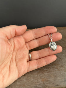 Tiny Silver Sacred Heart (Made to Order)