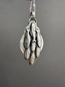 Silver fish parable pendant