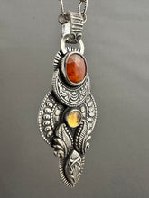 Load image into Gallery viewer, Orange Kyanite moon pendant
