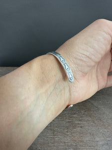 Sterling silver fish cuff bracelet