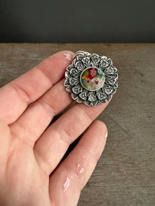 Millefiori glass pendant with flowers