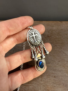Opal Cross Medallion
