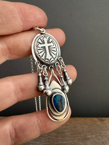 Opal Cross Medallion