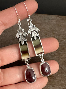 Brazilian Polychrome Jasper Earrings with Tourmaline drops