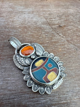 Load image into Gallery viewer, Cloisonné and Kyanite Medallion
