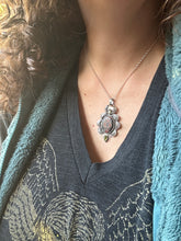 Load image into Gallery viewer, Cloisonné and Vesuvianite Crystal Pendant.
