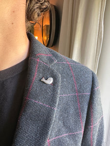 Silver Fish pin, lapel pin, scatter pin
