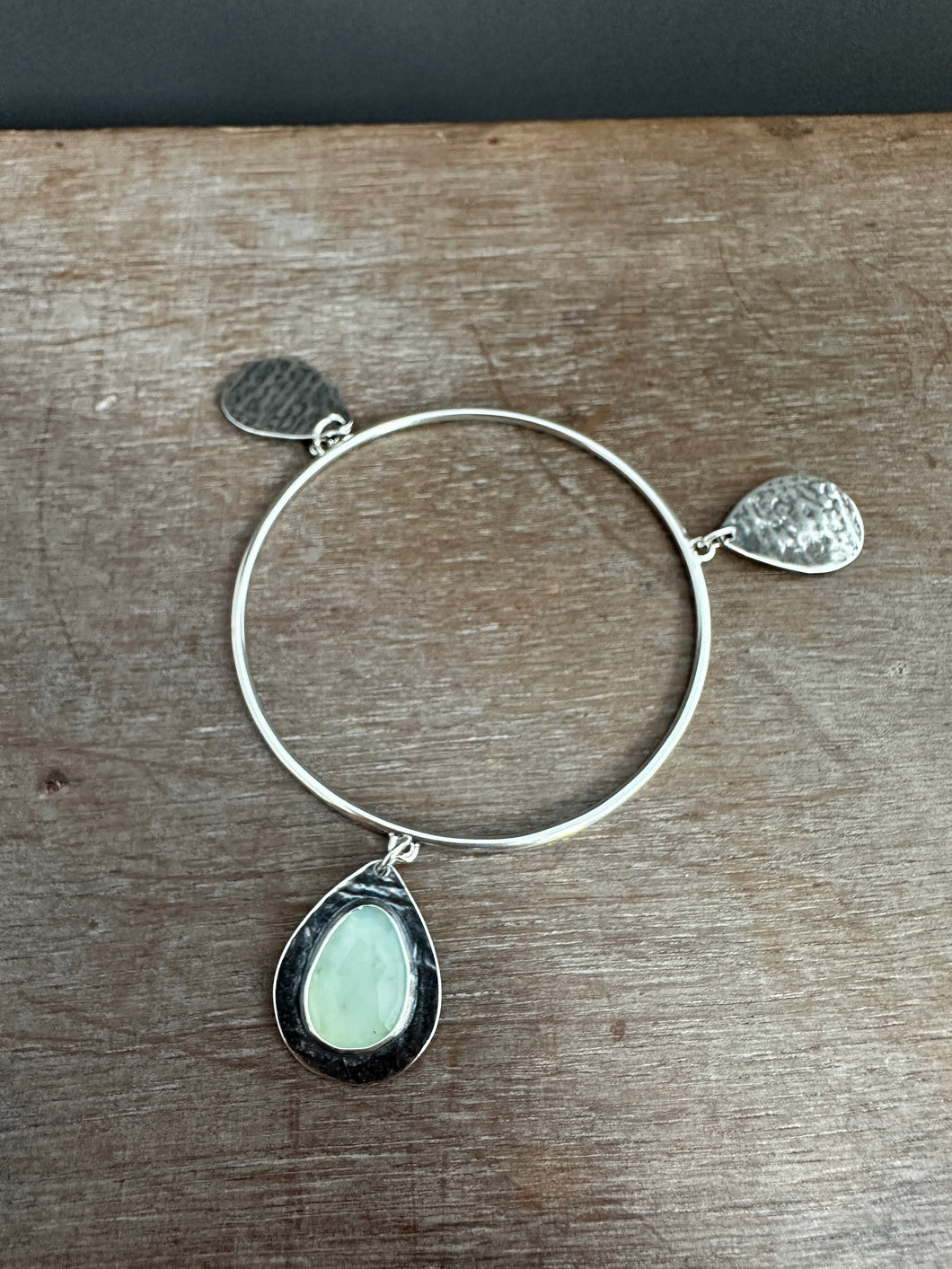 Sterling silver Jingle bangle with Peruvian opal