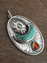 Load image into Gallery viewer, Turquoise Moon Medallion

