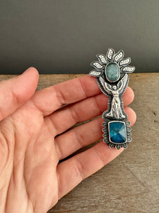 Angel with Aquamarine and Apatite