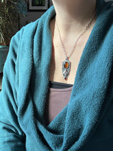 Load image into Gallery viewer, Montana Agate and Garnet Bee pendant
