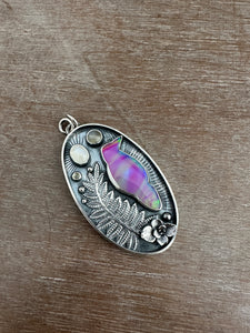 Aurora borealis raven necklace