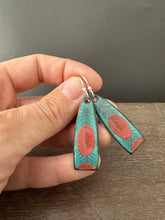 Load image into Gallery viewer, Blue and red enamel earrings
