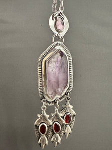 Amethyst crystal medallion