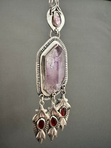 Amethyst crystal medallion