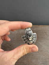 Load image into Gallery viewer, Sterling silver owl pendant/brooch
