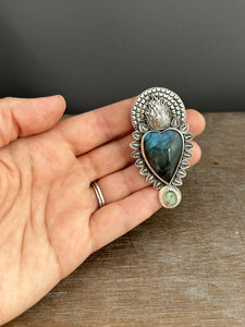 Labradorite Sacred Heart pendant