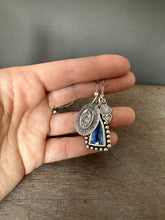 Load image into Gallery viewer, Our Lady of Guadalupe charm set with kyanite window

