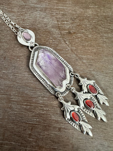 Amethyst crystal medallion