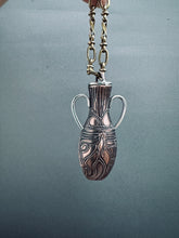 Load image into Gallery viewer, Amphora Pendant with etched hand drawing 4
