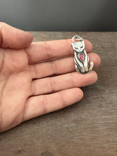 Load image into Gallery viewer, Sterling silver Kitty Pet with garnet
