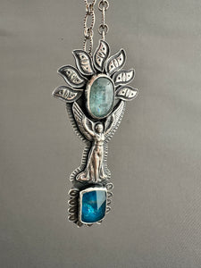 Angel with Aquamarine and Apatite