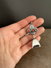 Load image into Gallery viewer, Candy Cane and Silver Bell Pendant
