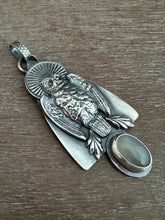 Load image into Gallery viewer, Helen the owl and a moonstone
