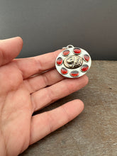 Load image into Gallery viewer, Bronze lion with 7 garnets
