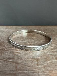 Sterling silver fish bangle