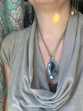 Load image into Gallery viewer, Amethyst sage agate raven and crystal Necklace
