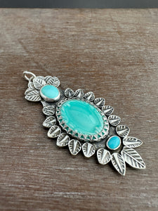 Enamel and Lone Mountain Turquoise Medallion