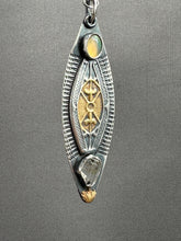 Load image into Gallery viewer, Opal and herkimer quartz with 23k gold keum boo pendant o
