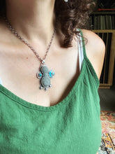 Load image into Gallery viewer, Fairy stone Pendant with Turquoise and Pearls
