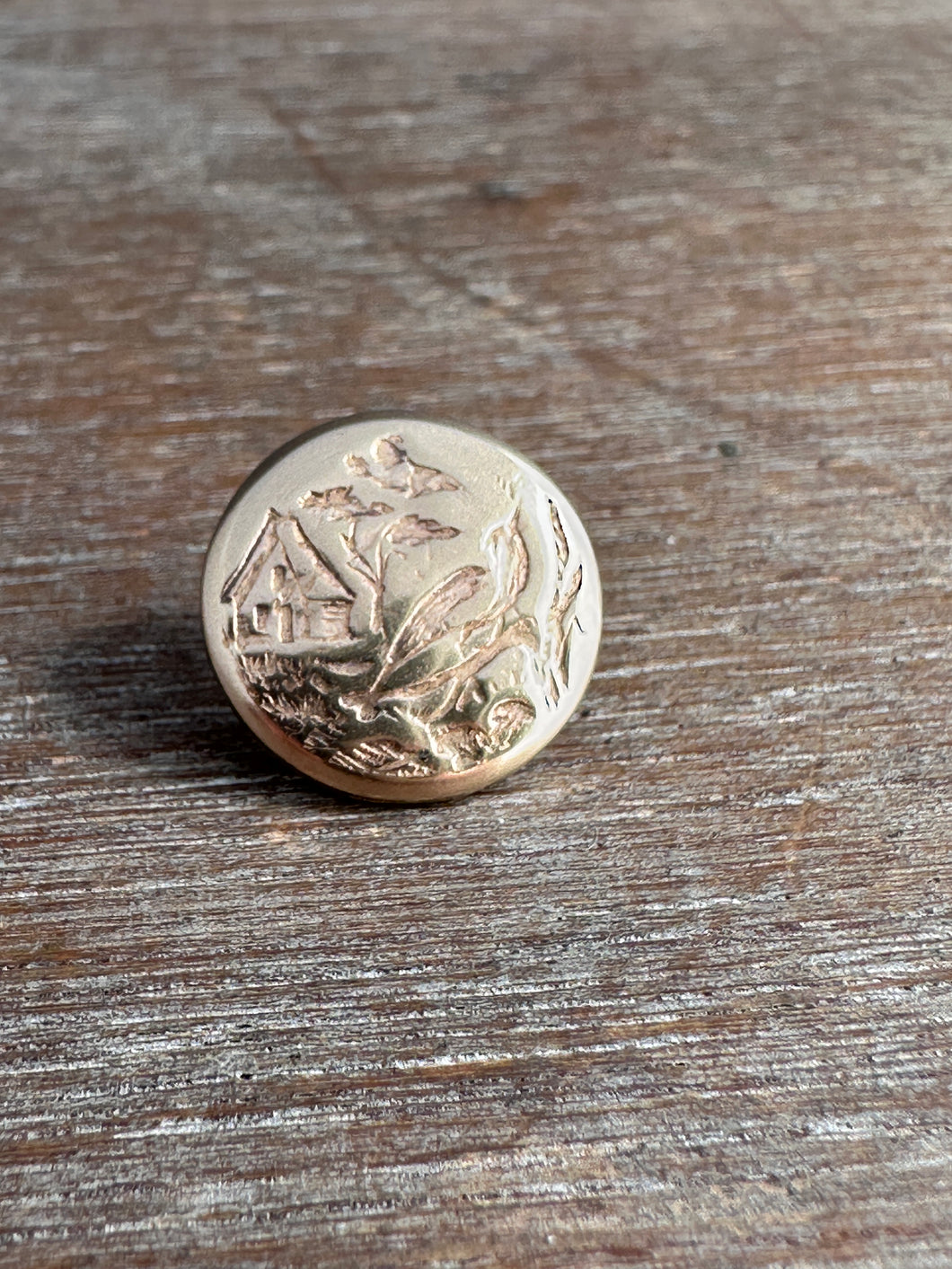 14k Gold home sweet home pin, lapel pin, scatter pin