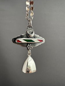 Candy Cane and Silver Bell Pendant