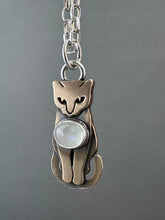 Load image into Gallery viewer, Bronze Kitty Pet with a Moonstone
