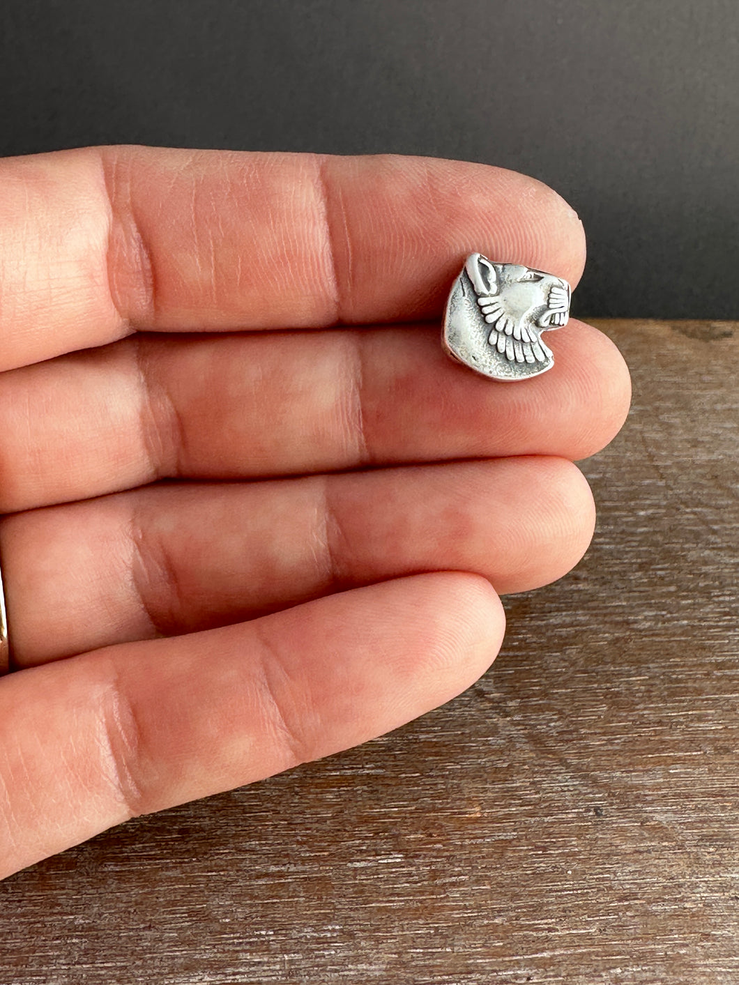 Silver lioness  pin, lapel pin, scatter pin