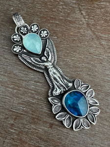 Angel with Aquamarine and Apatite