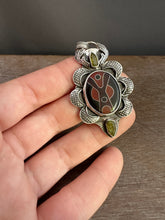 Load image into Gallery viewer, Cloisonné and Vesuvianite Crystal Pendant.
