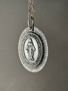 Solid Silver Miraculous Medal (Ready to ship) - limited quantity