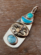 Load image into Gallery viewer, Bronze Hippocampus with turquoise
