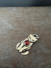 Load image into Gallery viewer, Bronze Kitty Pet with garnet
