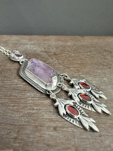 Amethyst crystal medallion