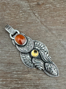 Orange Kyanite moon pendant