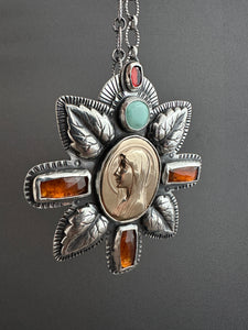 14k Gold Our Lady of Lourdes with Gems