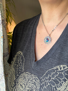 Blue Millefiori glass pendant