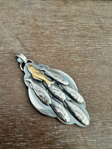 Silver fish parable pendant